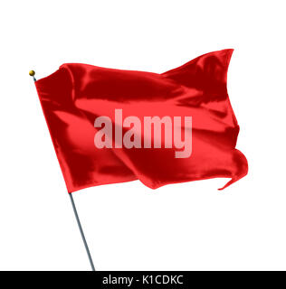 Red Flag Mockup isolati su sfondo bianco Foto Stock
