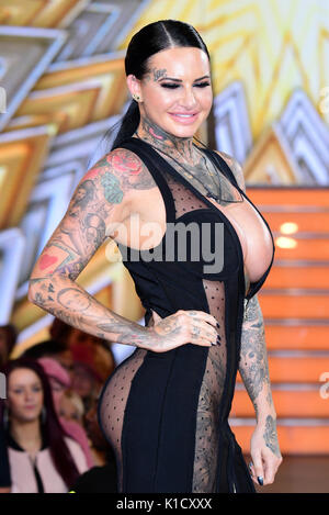 Jemma Lucy è sfrattati durante la finale dal vivo del Grande Fratello 9, a Elstree Studios di Borehamwood Hertfordshire. Foto Stock