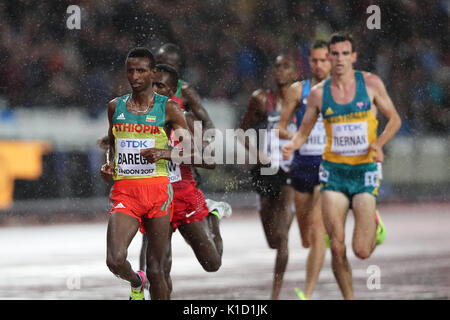 BAREGA Selemon (Etiopia) concorrenti negli uomini del 5000m 2 di calore al 2017, IAAF Campionati del Mondo, Queen Elizabeth Olympic Park, Stratford, Londra, Regno Unito. Foto Stock