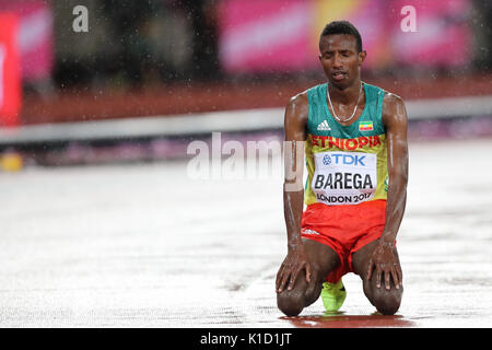 BAREGA Selemon (Etiopia) concorrenti negli uomini del 5000m 2 di calore al 2017, IAAF Campionati del Mondo, Queen Elizabeth Olympic Park, Stratford, Londra, Regno Unito. Foto Stock