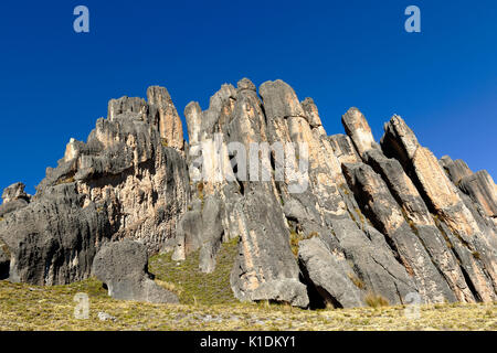 Le formazioni rocciose in huayllay Foto Stock