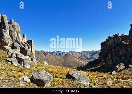 Le formazioni rocciose in huayllay Foto Stock