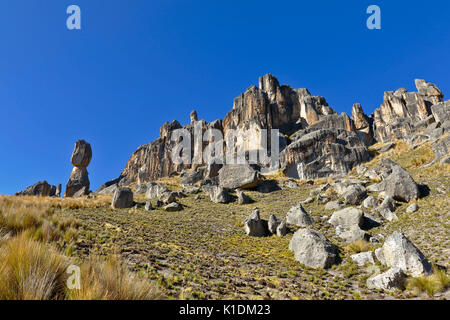 Le formazioni rocciose in huayllay Foto Stock