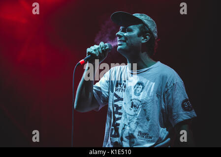 Torino, Italia. 25 Ago, 2017: Mac DeMarco performance dal vivo sul palco del Festival di oggi a Torino Credito: Alessandro Bosio/Alamy Live News Foto Stock