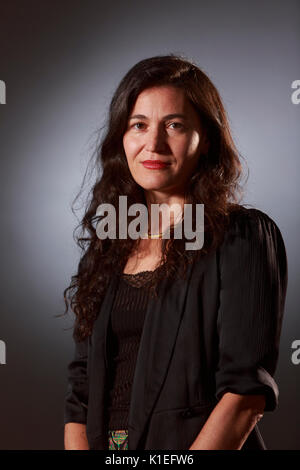 Edimburgo, Scozia il 27 agosto. Giorno 16 Edinburgh International Book Festival. Nella foto: Nicole Krauss è un autore americano meglio conosciuto per i suoi tre romanzi uomo cammina in una stanza, la storia di amore e grande casa. Pak@ Mera/Alamy Live News. Foto Stock