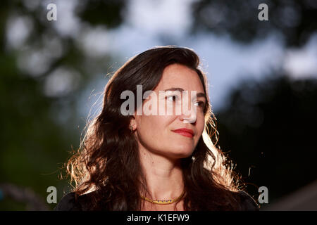 Edimburgo, Scozia il 27 agosto. Giorno 16 Edinburgh International Book Festival. Nella foto: Nicole Krauss è un autore americano meglio conosciuto per i suoi tre romanzi uomo cammina in una stanza, la storia di amore e grande casa. Pak@ Mera/Alamy Live News. Foto Stock