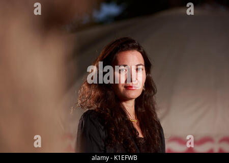 Edimburgo, Scozia il 27 agosto. Giorno 16 Edinburgh International Book Festival. Nella foto: Nicole Krauss è un autore americano meglio conosciuto per i suoi tre romanzi uomo cammina in una stanza, la storia di amore e grande casa. Pak@ Mera/Alamy Live News. Foto Stock