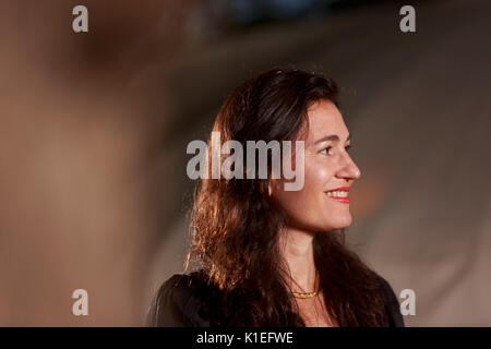 Edimburgo, Scozia il 27 agosto. Giorno 16 Edinburgh International Book Festival. Nella foto: Nicole Krauss è un autore americano meglio conosciuto per i suoi tre romanzi uomo cammina in una stanza, la storia di amore e grande casa. Pak@ Mera/Alamy Live News. Foto Stock