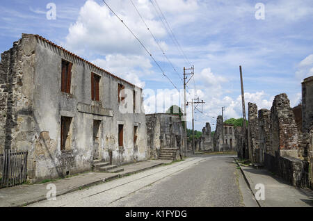 Oradour-sur-Glane, un villaggio distrutto nella seconda Worldwar dal tedesco Waffen SS. Foto Stock