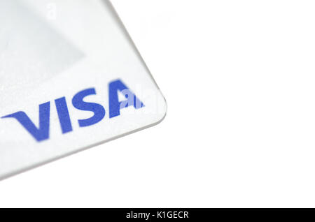 Carta Visa Electron su sfondo bianco Foto Stock