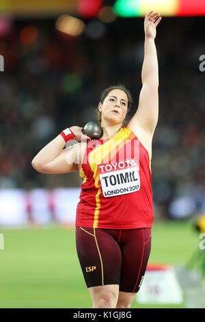 María Belén TOIMIL (Spagna) concorrenti in donne del colpo messo una qualificazione al 2017, IAAF Campionati del Mondo, Queen Elizabeth Olympic Park, Stratford, Londra, Regno Unito. Foto Stock