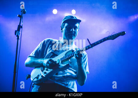 Torino, Italia. 25 Ago, 2017. Mac DeMarco performance dal vivo sul palco del Festival di oggi 2017 presso lo Spazio211 in Torino. Credito: Alessandro Bosio/Pacific Press/Alamy Live News Foto Stock