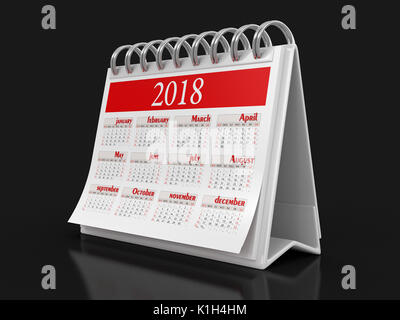 Anno di calendario 2018 immagine. Immagine con tracciato di ritaglio Foto Stock