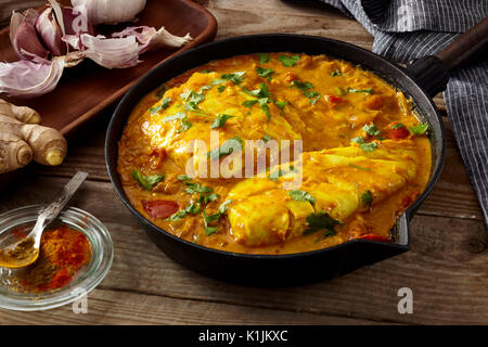 Appartamenti keralesi pesce al curry Foto Stock