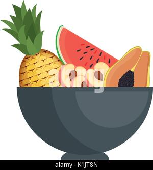 Frutti sul piatto icona illustrazione vettoriale graphic design Illustrazione Vettoriale