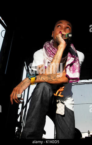 Tyga esegue Rock campane. Foto Stock