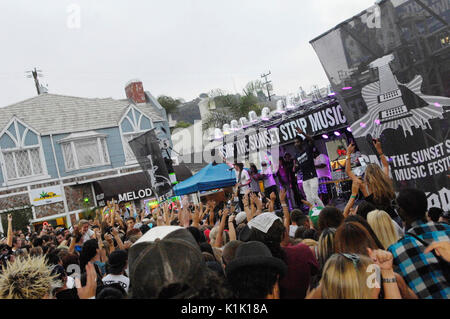 Shwayze cisco adler esegue il giorno 3 seconda annua sunset strip music festival settembre 12,2009 Los Angeles, California. Foto Stock