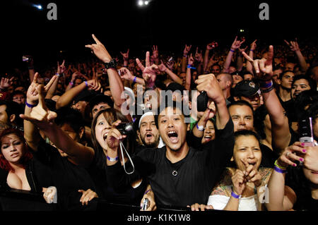 Slipknot Crowd Cypress Hill's Smokeout Anfiteatro di San Manuel 24,2009 ottobre San Bernardino. Foto Stock