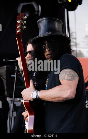 Musicista slash esegue 2010 Sunset Strip music festival agosto 28,2010 West Hollywood, California. Foto Stock