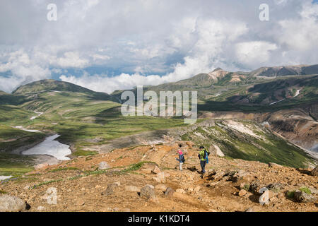 Trekking nel backcountry di Daisetsuzan National Park, Hokkaido, Giappone Foto Stock