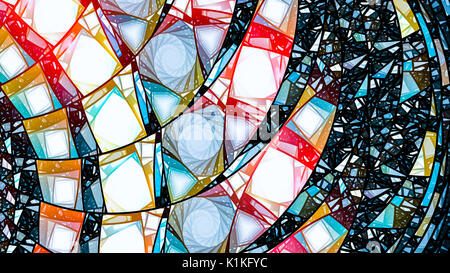 Incandescente colorate in vetro colorato, generato dal computer sfondo astratto, rendering 3D Foto Stock