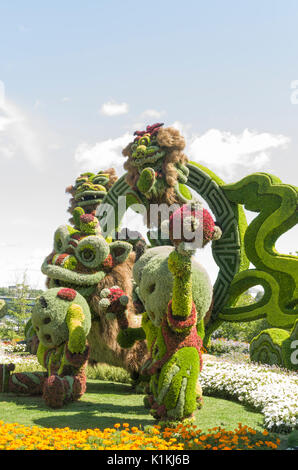 MosaïCanada 150, è una celebrazione del Canada i 150 anni della Confederazione utilizzando mosaïculture dalle province, territori prima delle nazioni e la Cina. Foto Stock