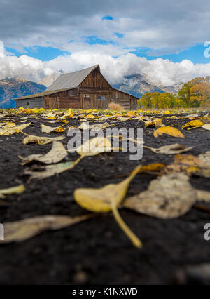 Bella vista panoramica di Mormon fila storica Grand Teton National Park. Fotografia di paesaggi Foto Stock