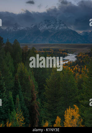 Vista del fiume Snake da Jackson View si affacciano, Grand Teton National Park Foto Stock