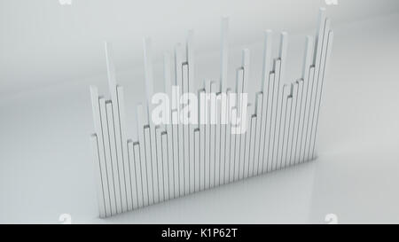 Abstract background con la musica di equalizzatori grafici. Il rendering 3D Foto Stock