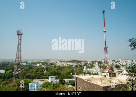Vista di Hyderabad dal GP Birla Centre Foto Stock