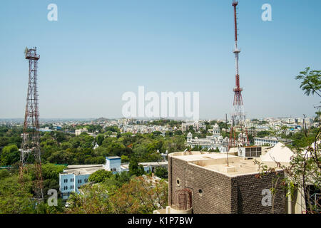 Vista di Hyderabad dal GP Birla Centre Foto Stock