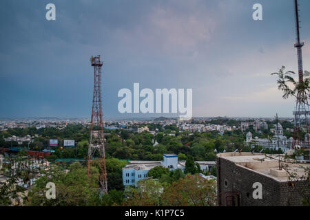 Vista di Hyderabad dal GP Birla Centre Foto Stock