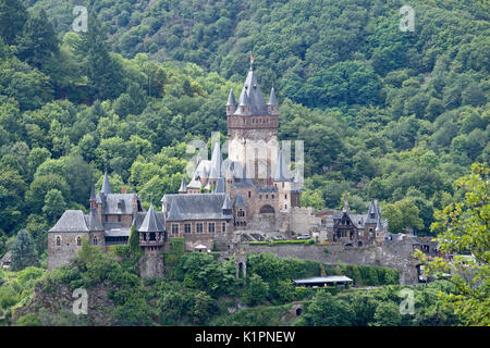 Sul Reichsburg, Cochem, Moselle, Renania-Palatinato, Germania Foto Stock