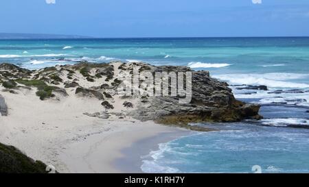 Spiaggia di Robberg riserva naturale vicino a Plettenberg Bay, Garden Route del Sud Africa. Foto Stock