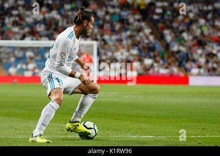 Madrid, Spagna. Il 27 agosto, 2017. Gareth Bale (11) del Real Madrid in player. La Liga tra Real Madrid vs Valencia CF al Santiago Bernabeu a Madrid, Spagna, 27 agosto 2017 . Credito: Gtres Información más Comuniación on line, S.L./Alamy Live News Foto Stock