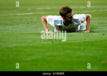 Madrid, Spagna. Il 27 agosto, 2017. Borja Mayoral (21) del Real Madrid in player. La Liga tra Real Madrid vs Valencia CF al Santiago Bernabeu a Madrid, Spagna, 27 agosto 2017 . Credito: Gtres Información más Comuniación on line, S.L./Alamy Live News Foto Stock