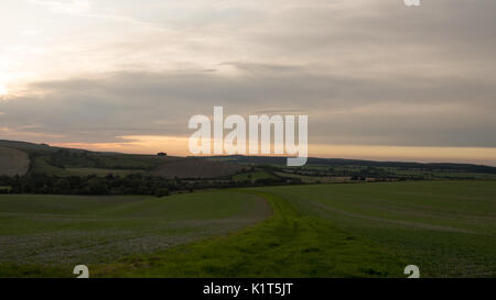 Paesaggio inglese vicino a Brixton Deverill, Wiltshire, Inghilterra Foto Stock