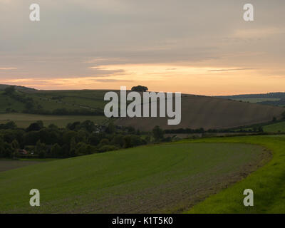 Paesaggio inglese vicino a Brixton Deverill, Wiltshire, Inghilterra Foto Stock