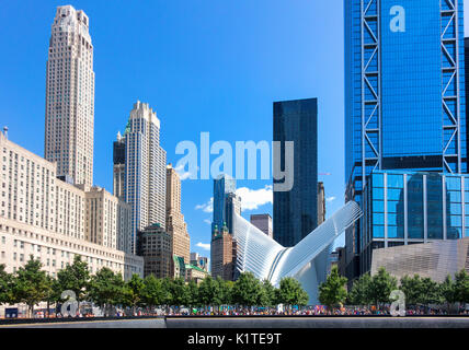 L'occhio vede da tutto il Nord Pool del World Trade Center a New York City Foto Stock