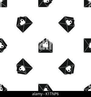 Buste vintage e modello cuore nero senza giunture Illustrazione Vettoriale