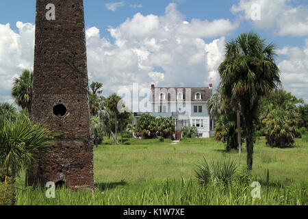 La Pierce Butler Plantation, situato sull Isola di maggiordomo in Darien, Georgia, è stato uno dei più grandi e di maggior successo di piantagioni in stato Foto Stock