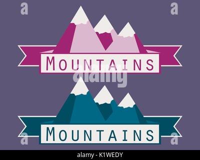 Montagne. Logo. Avventura in montagna. Vettore. Illustrazione Vettoriale