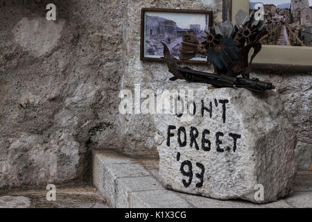 Non dimenticare 1993, Mostar, Bosnia Erzegovina Foto Stock