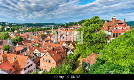 Panorama del centro storico di Tubinga, Baden Wurttemberg, Germania Foto Stock