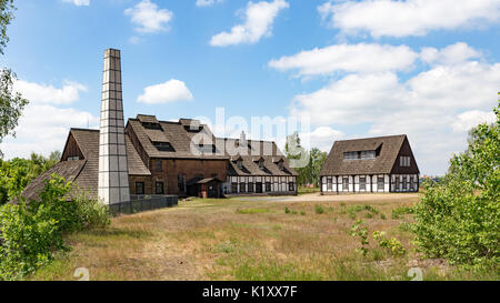 Gli edifici di superficie della storica miniera d'argento "Alte Elisabeth' a Friburgo, Saxonia Foto Stock
