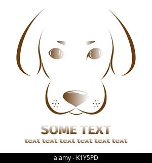 Cane su sfondo bianco. Icona di simbolo logo design Illustrazione Vettoriale