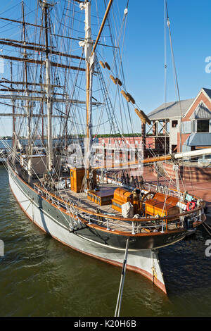 Texas, Galveston, Texas Seaport Museum, 1877 Tall Ship ELISSA Foto Stock