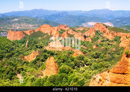 Las Medulas - sito storico con abbandonata miniera d oro dell Impero Romano. A Ponferrada. Provincia di Leon, Spagna Foto Stock