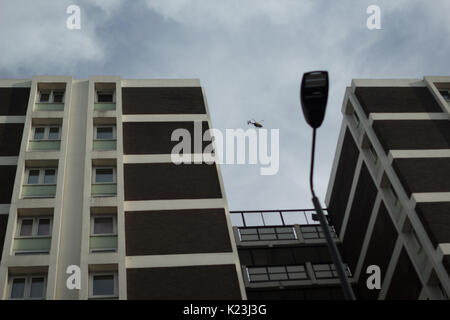Londra, Regno Unito. 28 Agosto, 2017. Tre persone sono rimaste ferite in un "attacco acido' il lunedì nel 2017 carnevale di Notting Hill e due più calpestati nel conseguente panico nei pressi di Ladbroke Grove. Credito: Jamie ha attirato/Alamy Live News Foto Stock