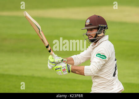 Londra, Regno Unito. Il 29 agosto, 2017. Foakes ben battuta per Surrey contro Middlesex al ovale del giorno due della contea Specsaver gara di campionato al ovale. Credito: David Rowe/Alamy Live News Foto Stock